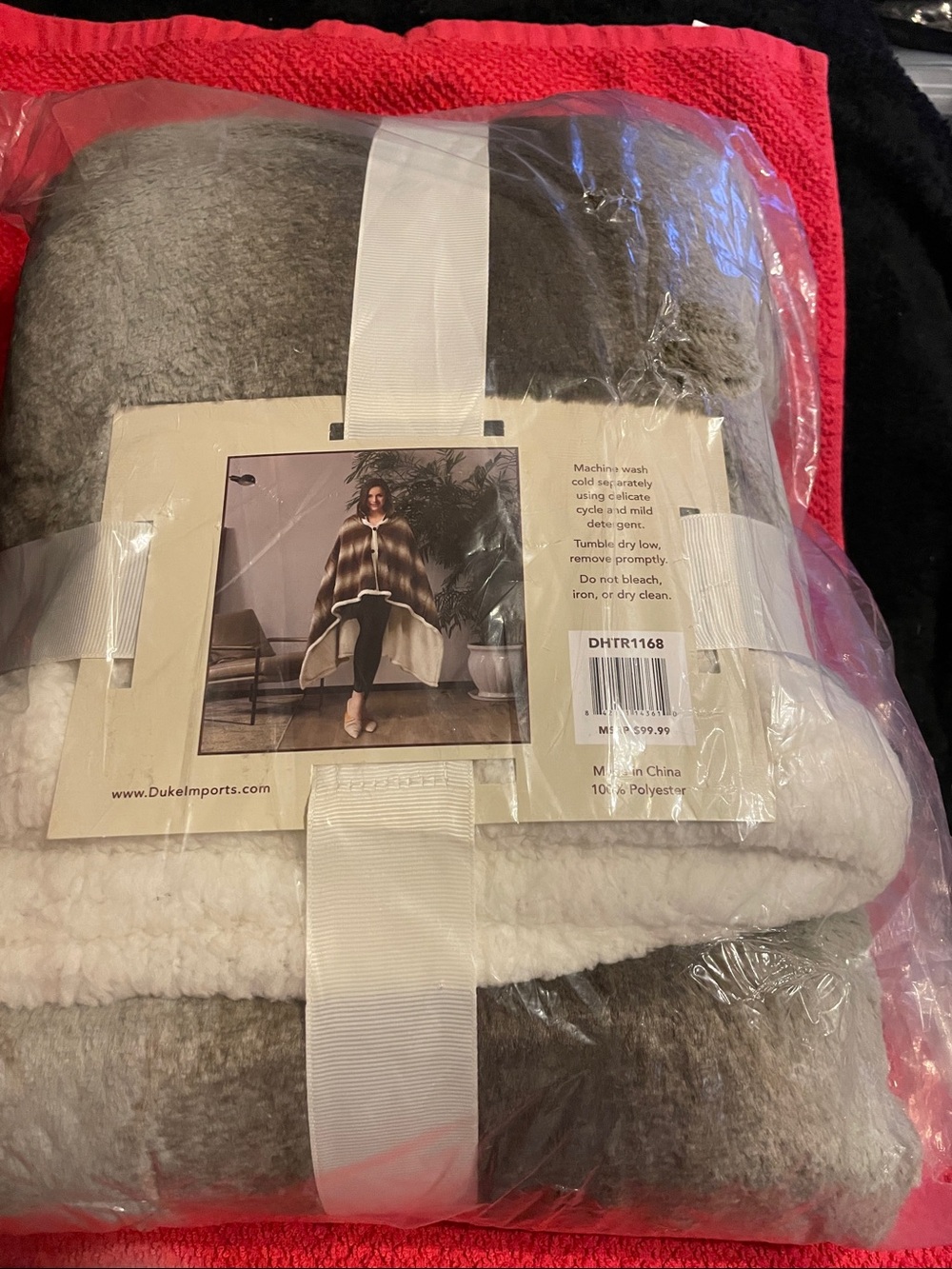 Brown& Cream Reversible Sherpa Throw Blanket